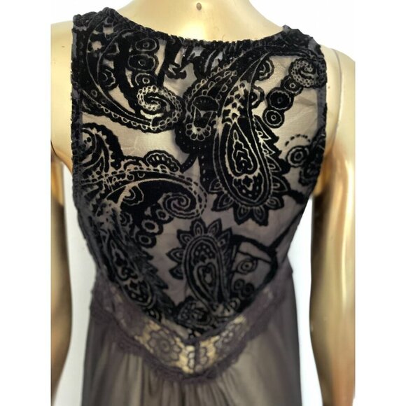 Coco + Jameson Sheer Black Burnt Velvet Lace Paisley Pattern Dress Whimsygoth - Picture 4 of 8